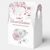 Diamond Roze Rose Goud Sweet Sixteen Bedankdoosjes (Geopend)