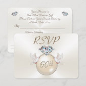 Diamond  RSVP-kaarten met keuzekeuze RSVP Kaartje (Voorkant / Achterkant)