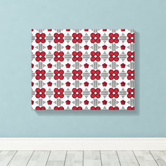 Diamond Ruby Gemstone Art, rood Canvas Afdruk (Insitu (Houten vloer))