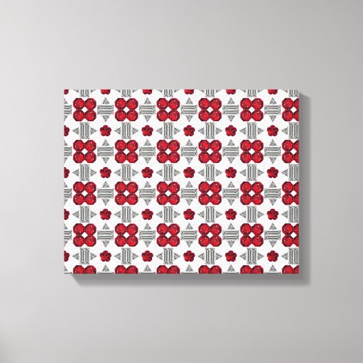 Diamond Ruby Gemstone Art, rood Canvas Afdruk (Voorkant)