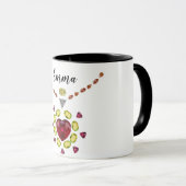 Diamond & Ruby Heart Jouw naam Coffee Mok (Voorkant rechts)