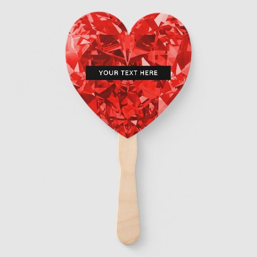 Diamond Ruby Heart Personalized Text Luxury Chic Handwaaier (Achterkant)
