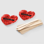 Diamond Ruby Heart Personalized Text Luxury Chic Handwaaier (Niet-gemonteerd)