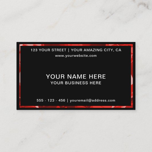 Diamond Ruby Luxe Rood Elegant Visitekaartje (Achterkant)