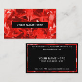 Diamond Ruby Luxe Rood Elegant Visitekaartje (Voorkant / Achterkant)