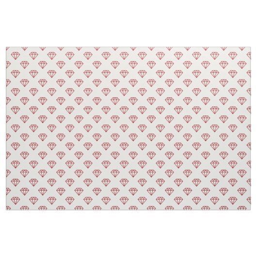 Diamond - Ruby op White Stof (Yard (91,4 cm))