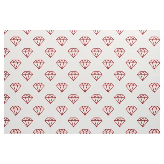 Diamond - Ruby op White Stof (Fat Quarter)