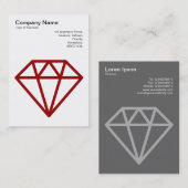 Diamond - Ruby Red on White Visitekaartje (Voorkant / Achterkant)