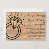 Diamond Rustic Wedding Engagement Party Kaart (Voorkant)