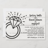 Diamond Rustic Wedding Engagement Party Kaart (Voorkant)
