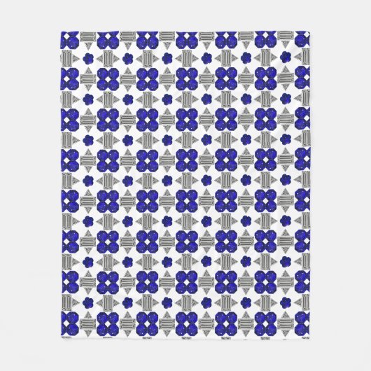 Diamond Sapphire Gemstone Art, Blue Fleece Deken (Voorkant)