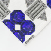 Diamond Sapphire Gemstone Art, Blue Fleece Deken (Hoek)