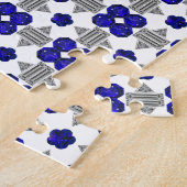 Diamond Sapphire Gemstone Art, Blue Legpuzzel (Zijkant)