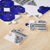 Diamond Sapphire Gemstone Art, Blue Legpuzzel (Zijkant)