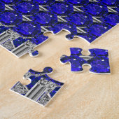 Diamond Sapphire Gemstone Art, Blue Legpuzzel (Zijkant)