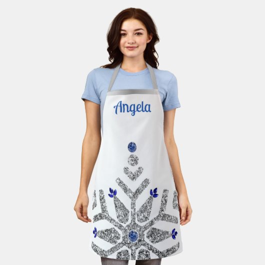 Diamond & Sapphire Snowflake Winter Schort (Gedragen)