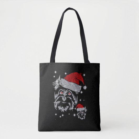 Diamond Schnauzer Hond Kerstmis Tote Bag (Voorkant)