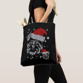 Diamond Schnauzer Hond Kerstmis Tote Bag (Dichtbij)