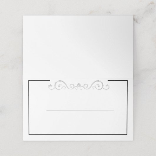 Diamond Scroll Place Card Plaatskaartje (Buitenkant ongevouwen)