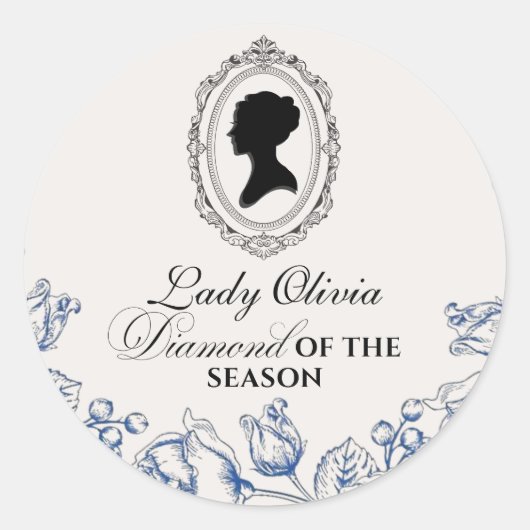 Diamond Season Bridgerton Bruiloftsborrel Ronde Sticker (Voorkant)