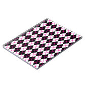 Diamond Shape Argyle Print Black and Pink Notitieboek (Linkerzijde)