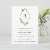 Diamond Shape Waterverf Crest Greenery Invitation Kaart (Staand voorkant)
