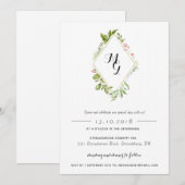 Diamond Shape Waterverf Crest Greenery Invitation Kaart (Voorkant / Achterkant)