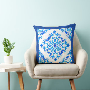 Diamond Shaped Blue en White Delft China Kussen