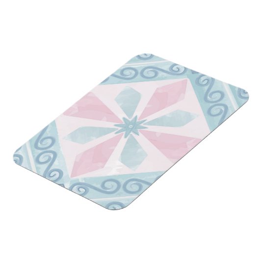 diamond shaped blue pattern magneet (Linkerzijde)