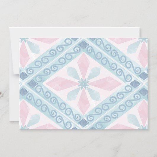 diamond shaped blue pattern magnetische uitnodiging (Voorkant)