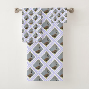 Diamond Shaped goose by Pond Bath Towel Set Bad Handdoek