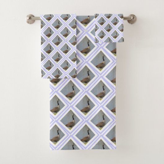 Diamond Shaped goose by Pond Bath Towel Set Bad Handdoek (Insitu)