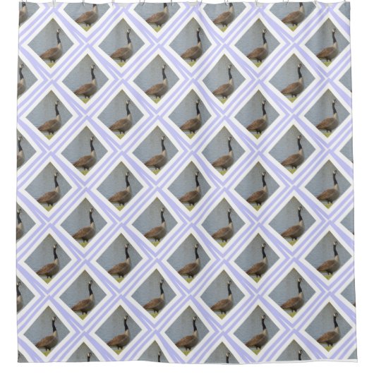 Diamond Shaped Goose by Pond Shower Curtain Douchegordijn (Voorkant)