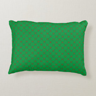 Diamond Shaped Red Heart & Line Art Accent Kussen