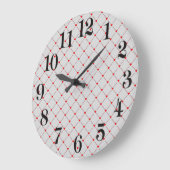 Diamond Shaped Red Heart & Line Art Grote Klok (Hoek)