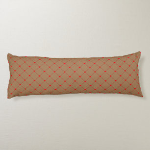 Diamond Shaped Red Heart & Line Art Lichaamskussen