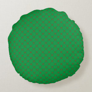 Diamond Shaped Red Heart & Line Art Rond Kussen