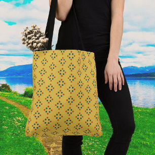 Diamond Shapes met Polka Dots Canvas tas
