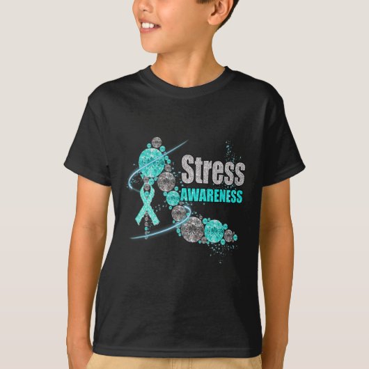 Diamond Shoes Stress Awareness Warrior Ribbon T-shirt (Voorkant)