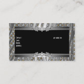 Diamond Silver Black Elegant Zebra Jewel Visitekaartje (Achterkant)