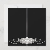 Diamond Silver en Black Photo Afstuderen Kaart (Achterkant)