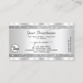 Diamond Silver Glitter Sparkle Stars Logo Elegant Visitekaartje (Achterkant)