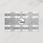Diamond Silver Glitter Sparkle Stars Logo Elegant Visitekaartje (Voorkant)