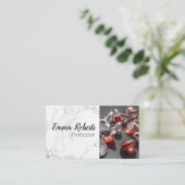 Diamond Silver Sparking Red Marble Visitekaartje (Staand voorkant)