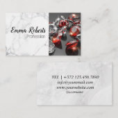 Diamond Silver Sparking Red Marble Visitekaartje (Voorkant / Achterkant)
