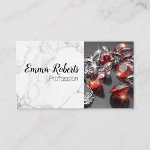 Diamond Silver Sparking Red Marble Visitekaartje