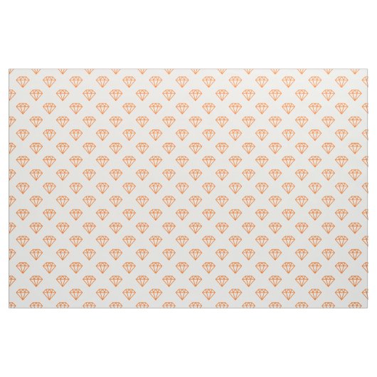 Diamond - Sinaasappel op wit Stof (Yard (91,4 cm))