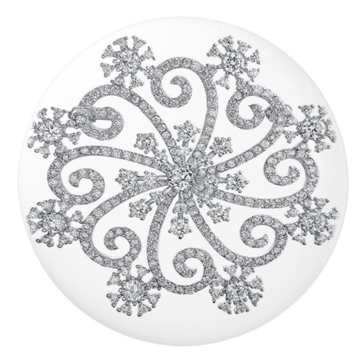 Diamond Snowflake Ceramic Pull Keramische Knop (Voorkant)