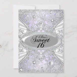 Diamond Snowflake Paarse Winter Wonderland Sweet16 Kaart