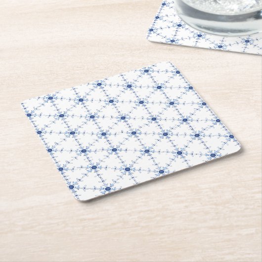 Diamond Snowflake Pattern Kartonnen Onderzetters (Schuin)